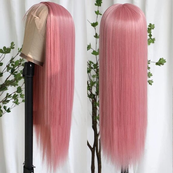 Dark Pink T-Part Lace Front Wigs - Picture 2 of 5